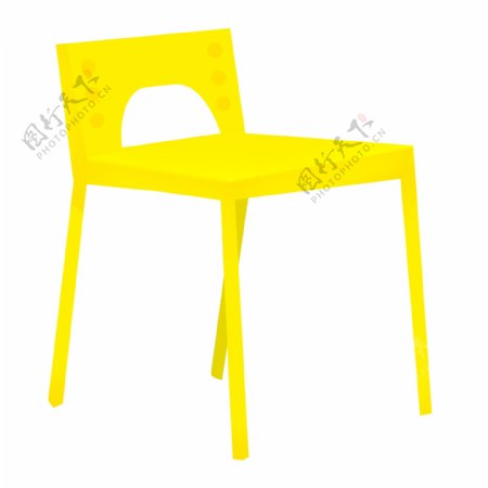 黄色椅子卡通插画