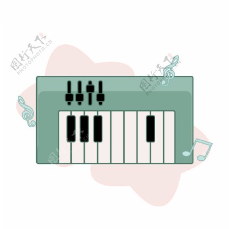 绿色小方钢琴插图