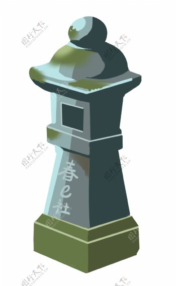 日本石灯装饰插画