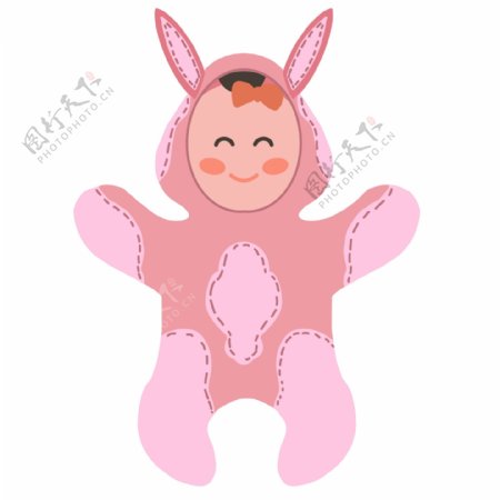 婴儿兔宝贝装饰插画