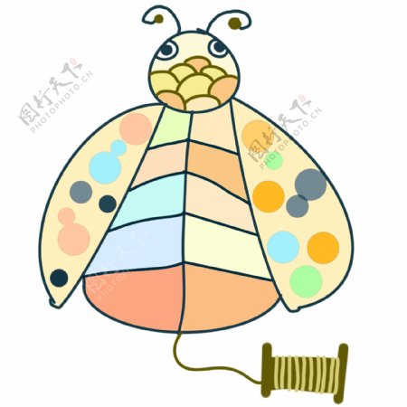 蜜蜂风筝装饰插画