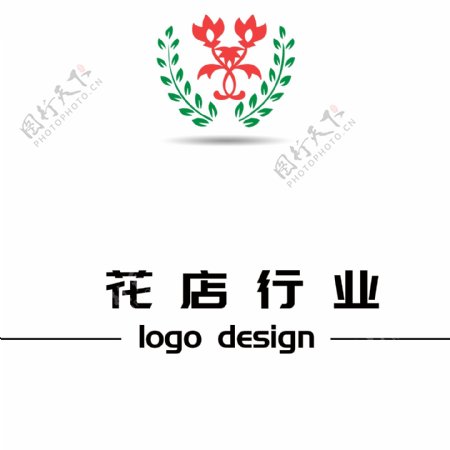 连锁花店行业通用logo设计