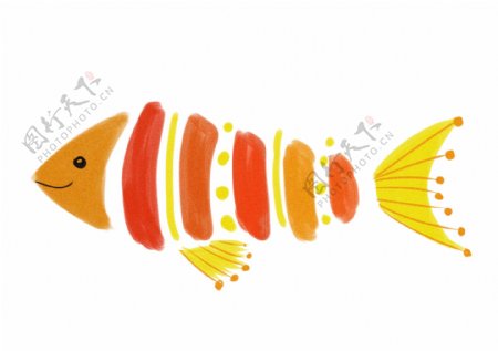 手绘彩鱼装饰图案