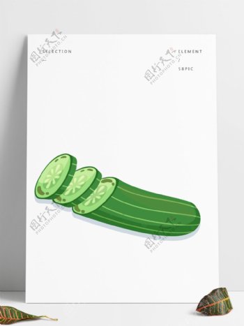 矢量手绘植物蔬菜黄瓜