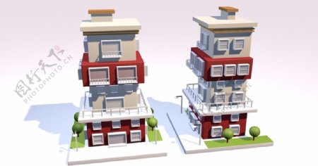 卡通房屋C4D模型