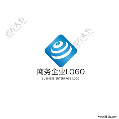 渐变蓝色简约网络科技风企业商务logo