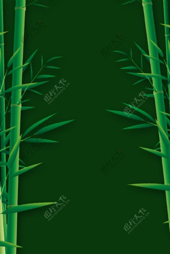 绿色自然清新竹叶背景图