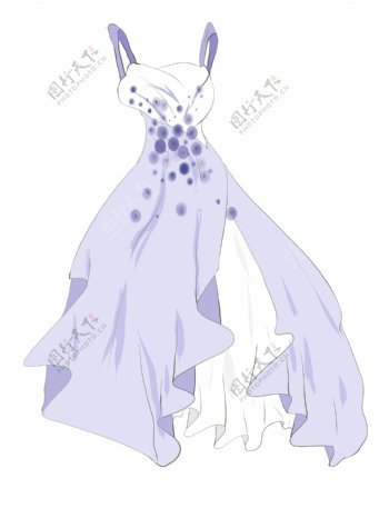 淡蓝婚纱礼服