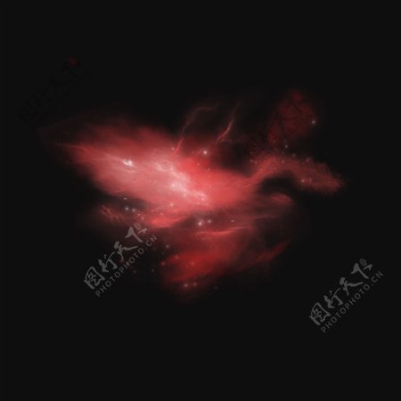 红色写实星云元素