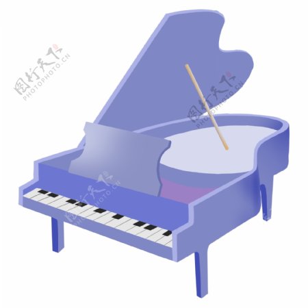 卡通暗紫色钢琴