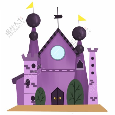 欧式紫色城堡