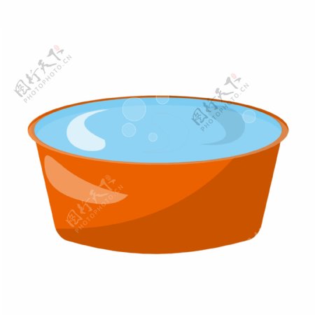 橘色圆形水盆
