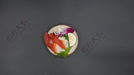 日式料理北极贝俯视图片
