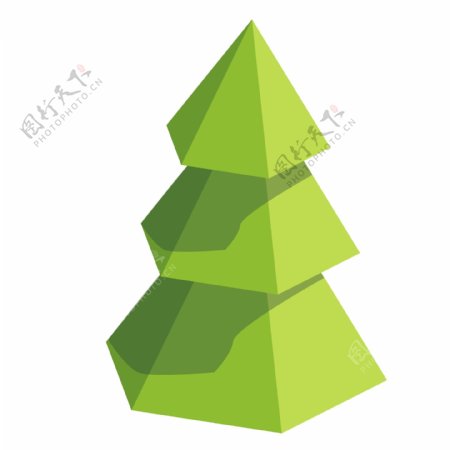 浅绿色立体树木图案