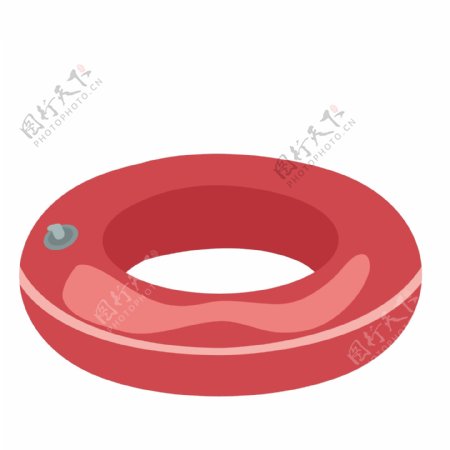 红色圆形游泳圈装饰