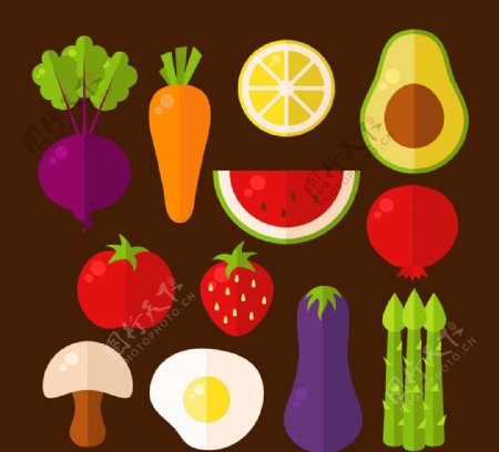 扁平化蔬菜和水果