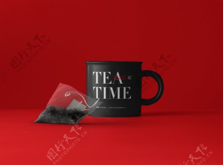 茶杯搪瓷杯茶袋袋泡茶VI样机