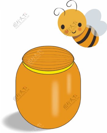 小蜜蜂和蜂蜜罐