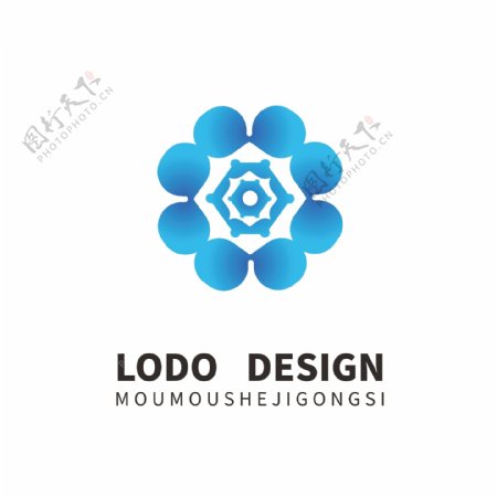 原创蓝色科技logo设计