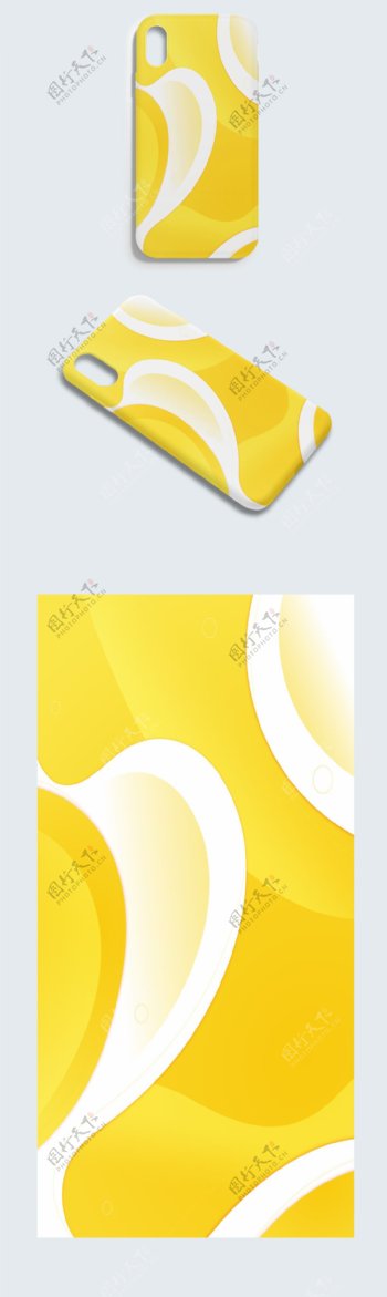 AI矢量黄色渐变色彩拼贴手机壳