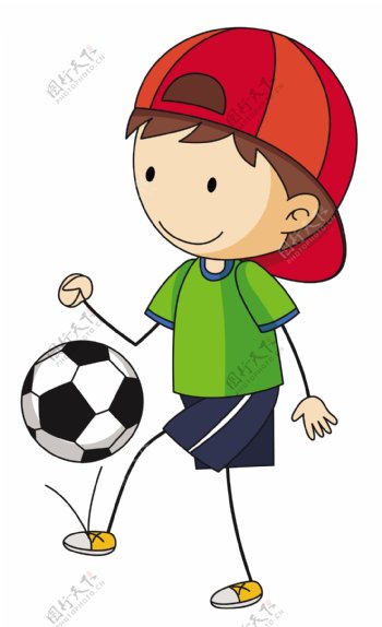 卡通足球儿童