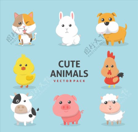 可爱卡通小动物插画设计