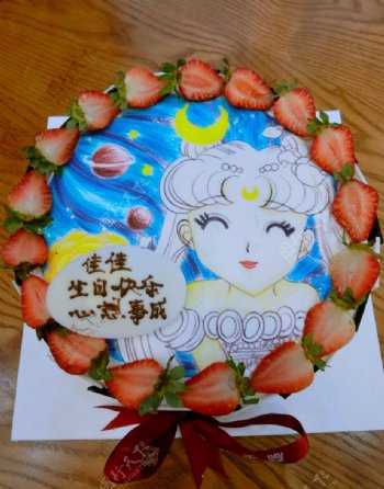 美少女战士原创月野兔生日蛋糕