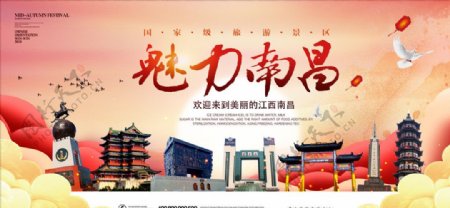魅力南昌城市旅游宣传海报