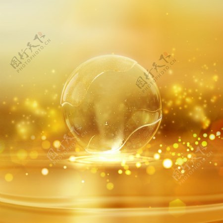 金色透明玻璃球