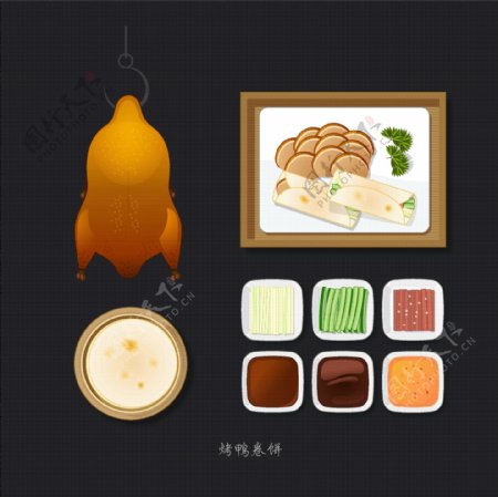 食物矢量图烤鸭