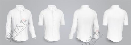 白色立体衬衫矢量素材