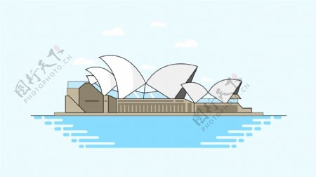 悉尼歌剧院矢量插画