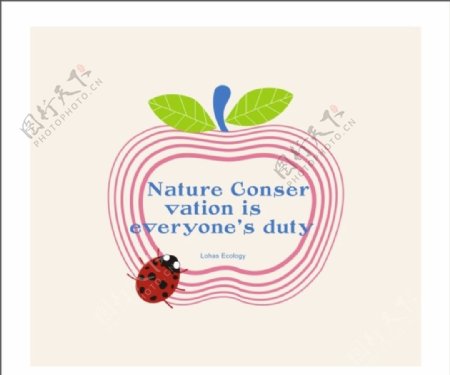 矢量图案标志设计素材苹果瓢虫