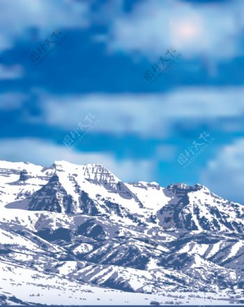 雪山喜马拉雅山脉卡通设计素材背