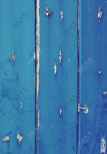 蓝色油漆木板背景素材
