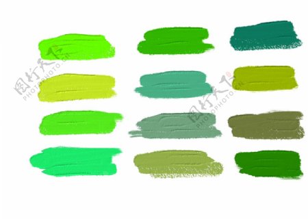 绿色油画颜料分层色块