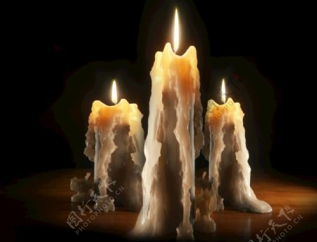 蜡烛装饰室内燃烧的蜡烛
