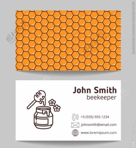 蜂蜜卡片标志