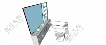 卫生间组合模型厕所浴室