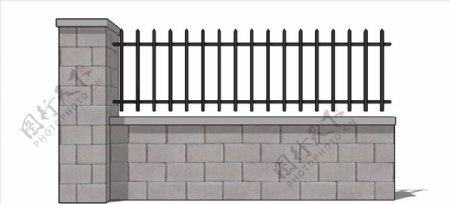 铁栏铁门围栏院子素材