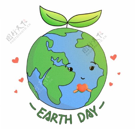 保护地球爱护地球卡通手绘插画