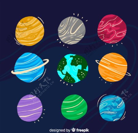 9款抽象太阳系行星