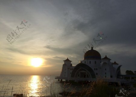 马六甲海峡的夕阳