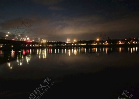 江水夜景摄影