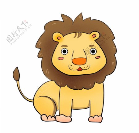 手绘动物狮子