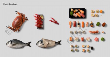 各种海鲜鱼类素材