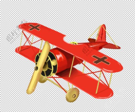 飞机模型红色立体海报素材