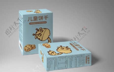 卡通动物儿童饼干包装盒