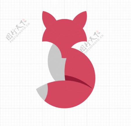 卡通狐狸商标logo红色动物