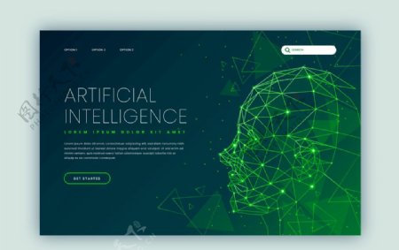 高科技未来人工智能AI网站海报